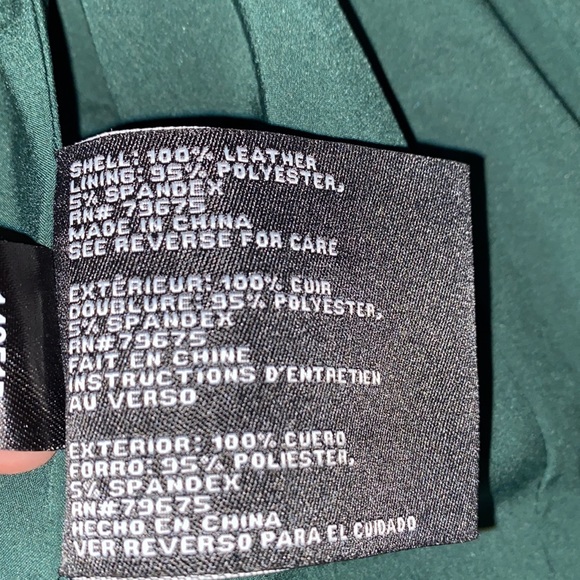 💚NWT Michael Kors Green Heavy Genuine Leather Moto Jacket - Picture 12 of 16